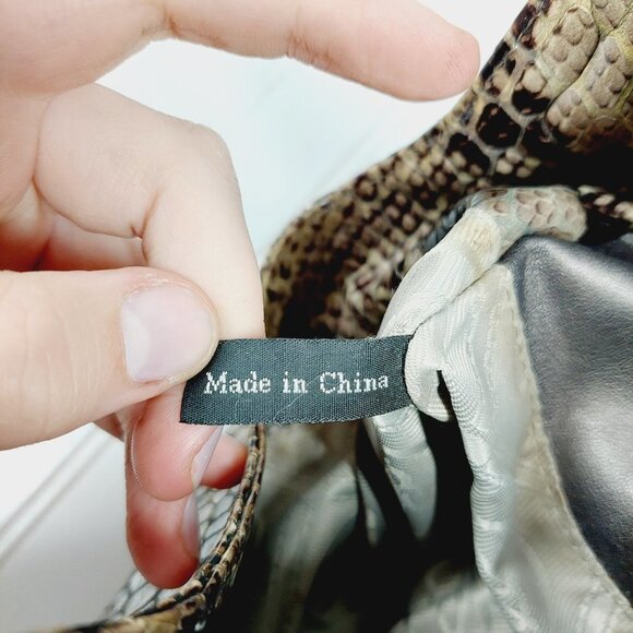 BRIGHTON Tan, Brown, Snake Skin Print SMALL Crossbody-Organizer Bag 0175 - Picture 11 of 12